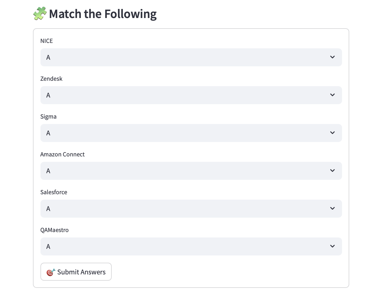 QA tool matchup challenge preview